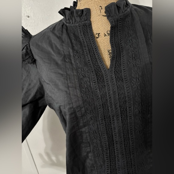 CALLIGRAPHIE Women's Long Sleeve V-Neck Collared Gray Blouse Size S NWT - Picture 4 of 9